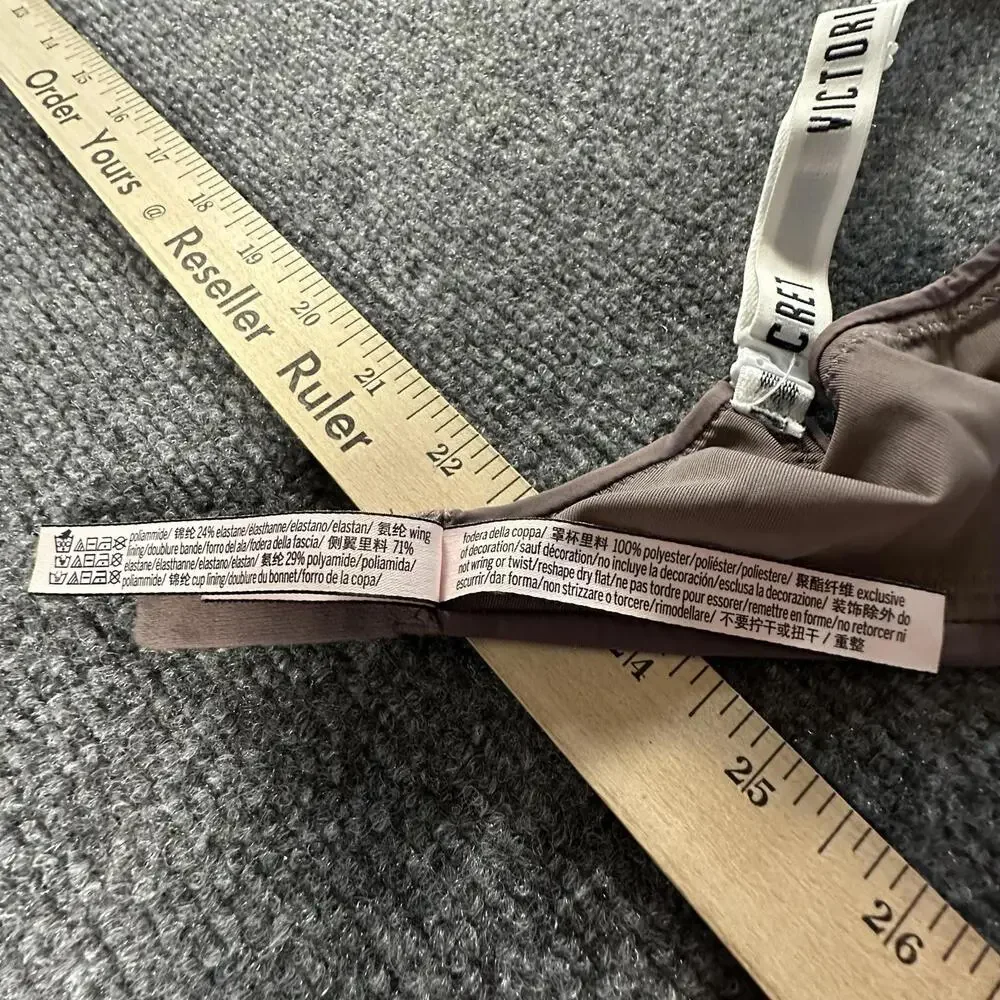 Victoria's Secret T-Shirt‎ Lightly Lined Scoop Demi Bra Logo Strap 34DD #532 - Picture 2 of 11